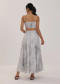 Abstract Flare Midaxi Skirt
