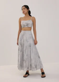 Abstract Flare Midaxi Skirt