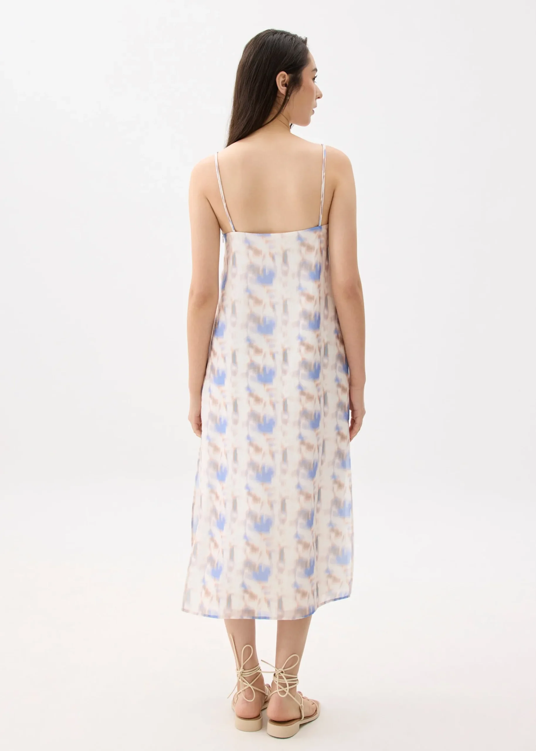 Abstract V-neck Column Midaxi Dress