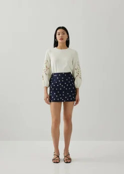 Addie Embroidery Puff Sleeve Blouse