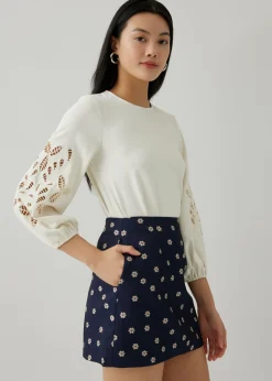 Addie Embroidery Puff Sleeve Blouse