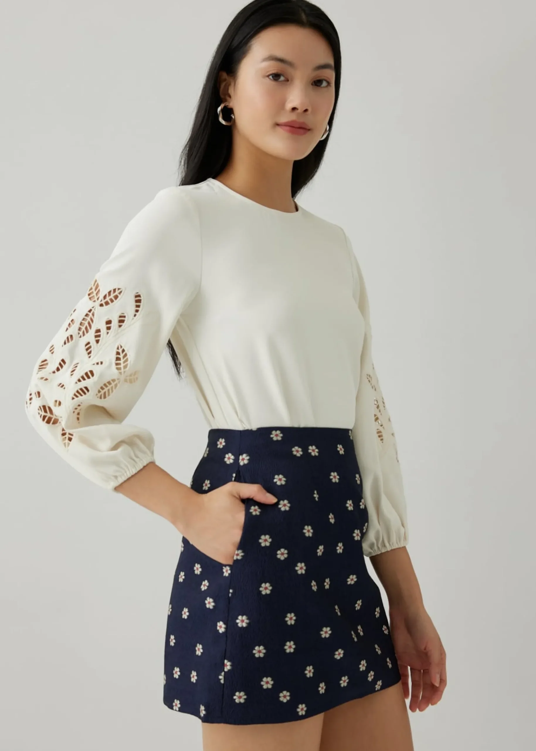 Addie Embroidery Puff Sleeve Blouse