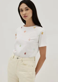 Addley Cotton Jersey Tee in Tidal Daydream