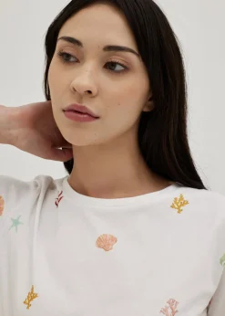 Addley Cotton Jersey Tee in Tidal Daydream