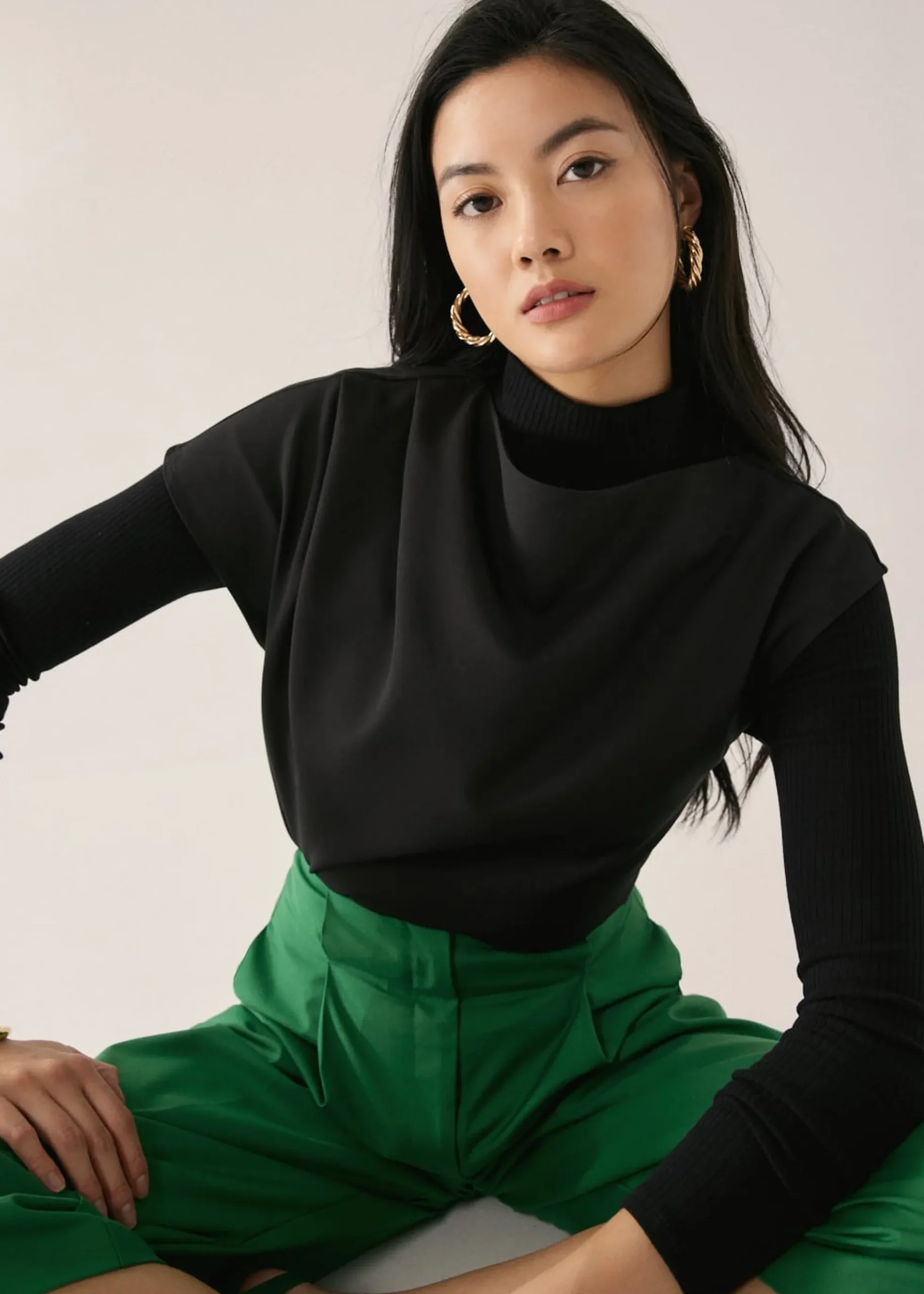 Adele Asymmetrical Drape Blouse