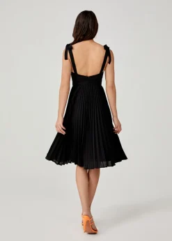 Adonia Padded Ribbon Tie Midi Dress