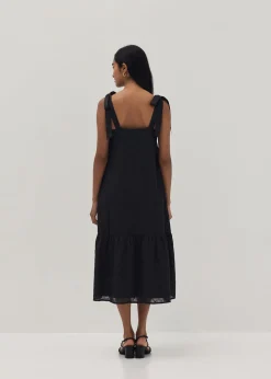 Adora Embroidered Grosgrain Midi Dress