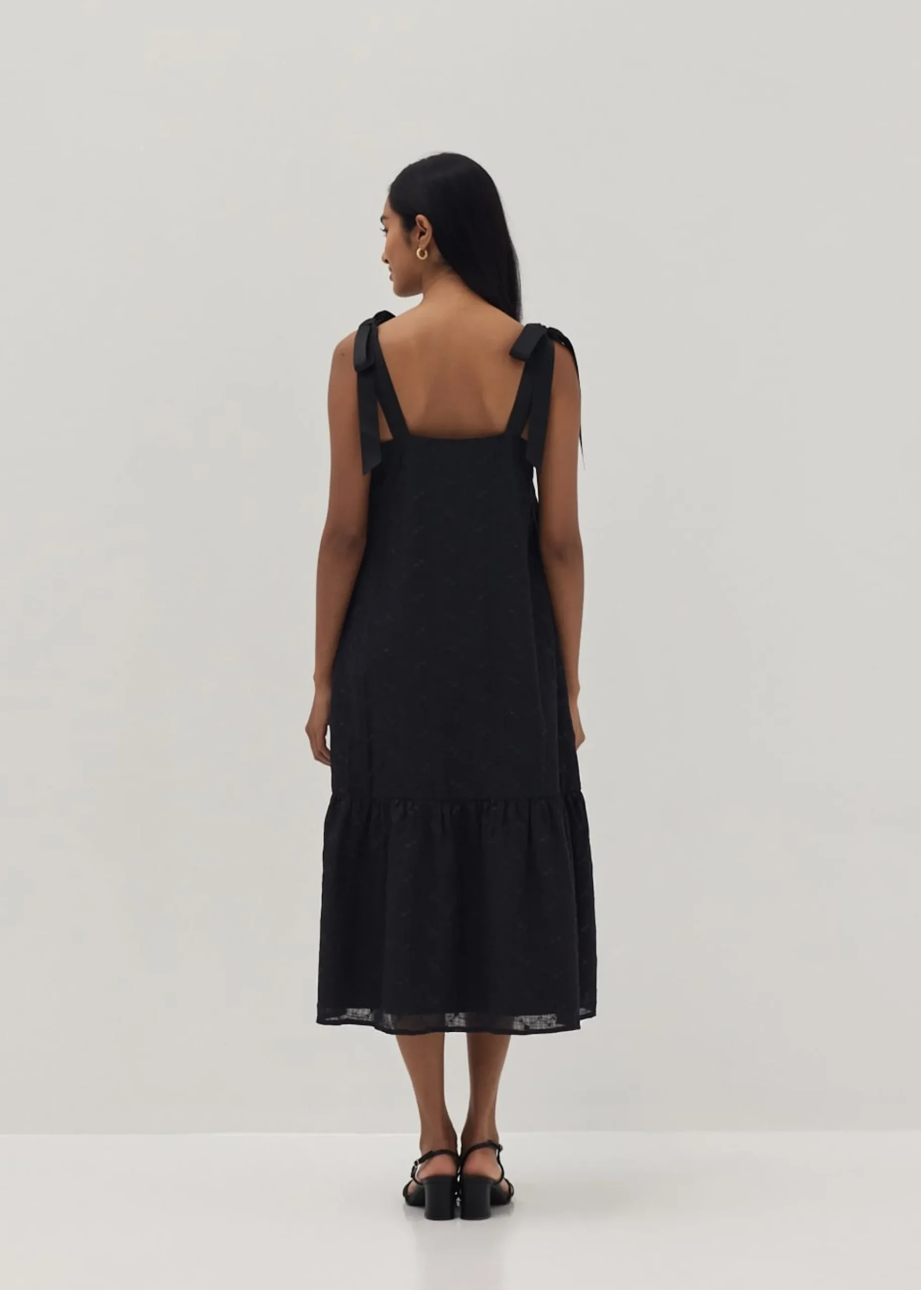 Adora Embroidered Grosgrain Midi Dress