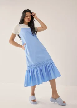Adrianne Ruched Trapeze Dress