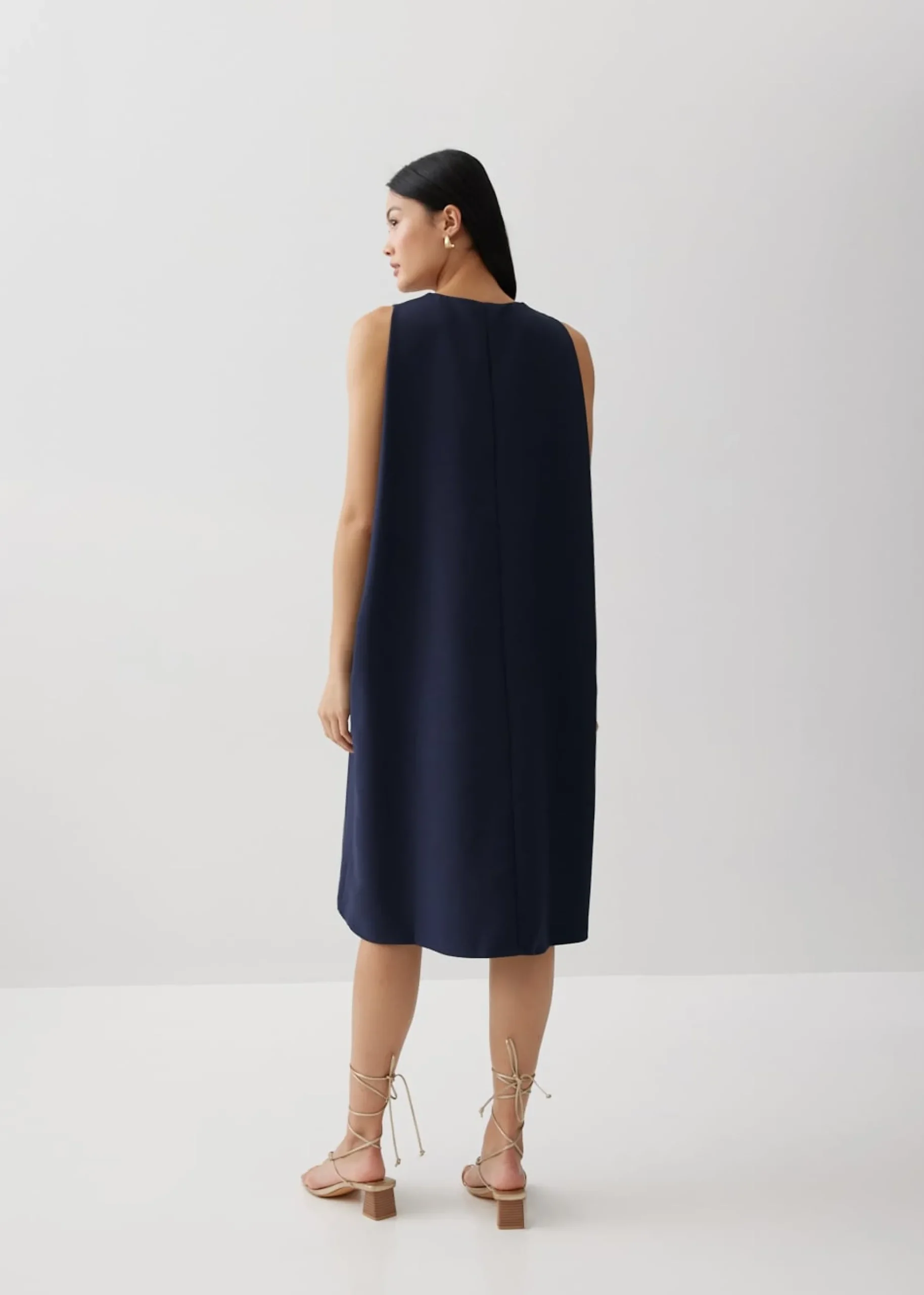 Aica Drape Trapeze Dress