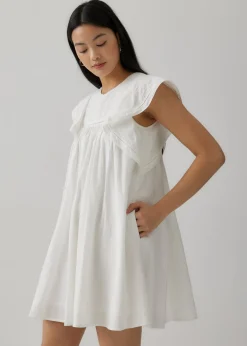 Aicelle Ladder Trim Frill Sleeve Dress