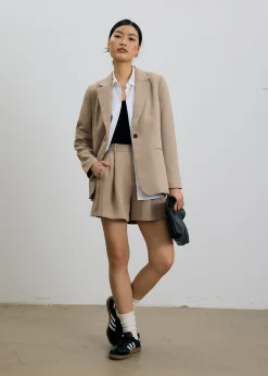 Aika Lightweight Elastic Pleated Tailored Shorts