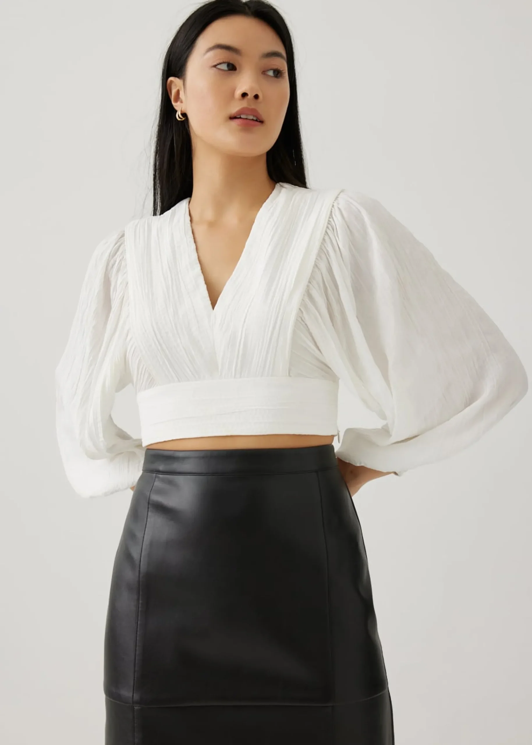 Aisha Textured Puff Sleeve Blouse