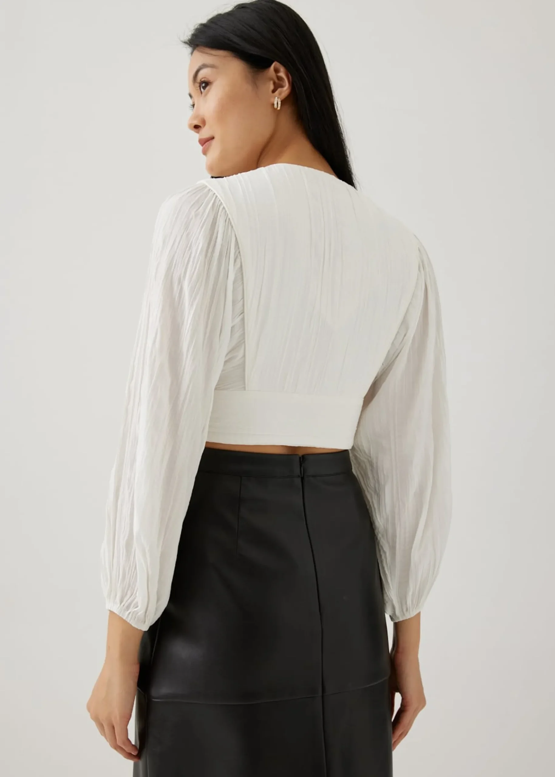 Aisha Textured Puff Sleeve Blouse