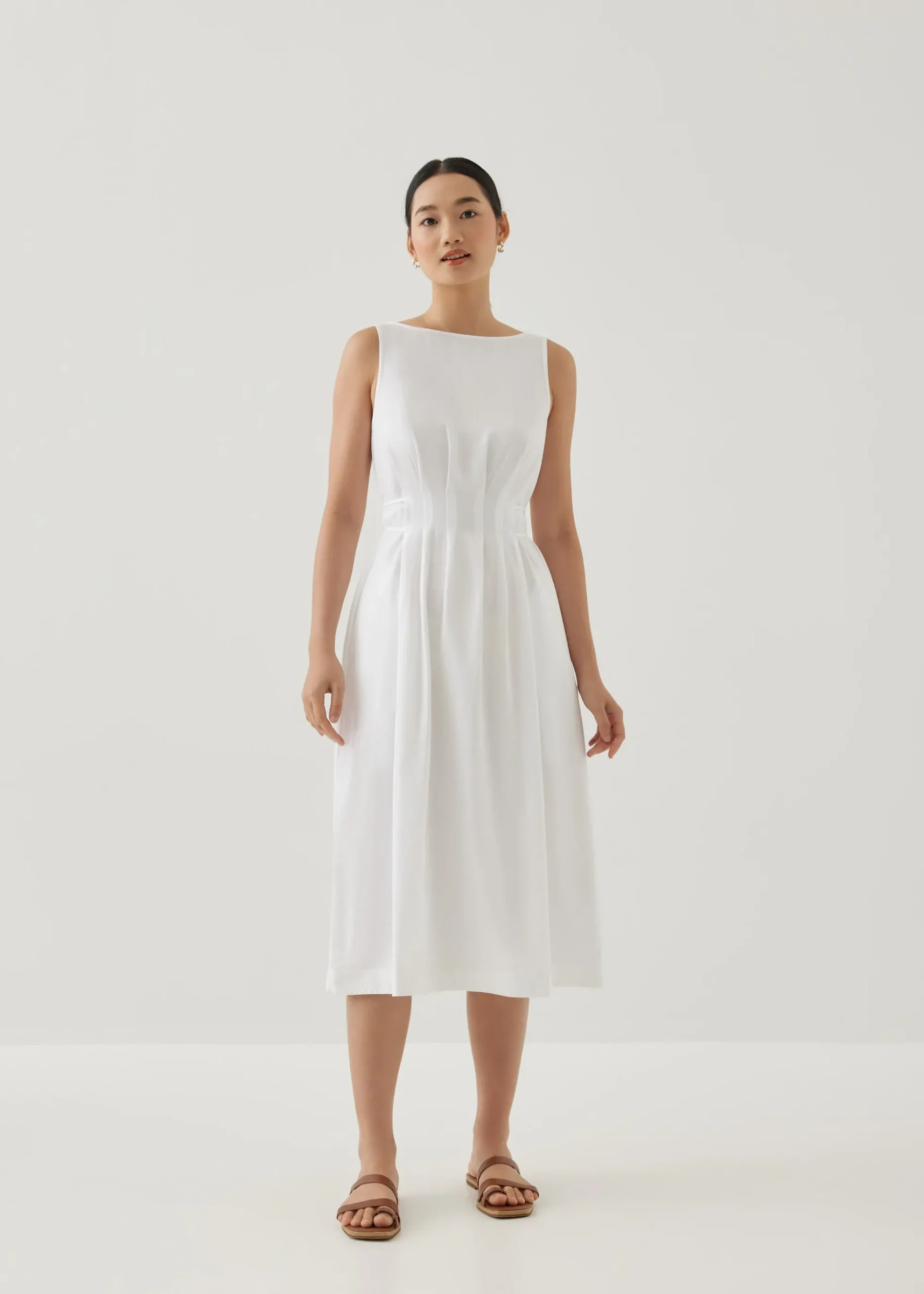 Aleeza Cotton Fit & Flare Midi Dress