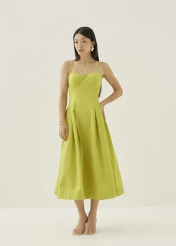 Alezia Padded Trapeze Midi Dress