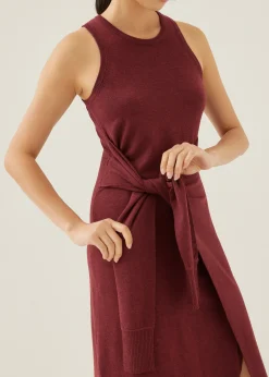 Aliyah Knit Column Wrap Midi Dress