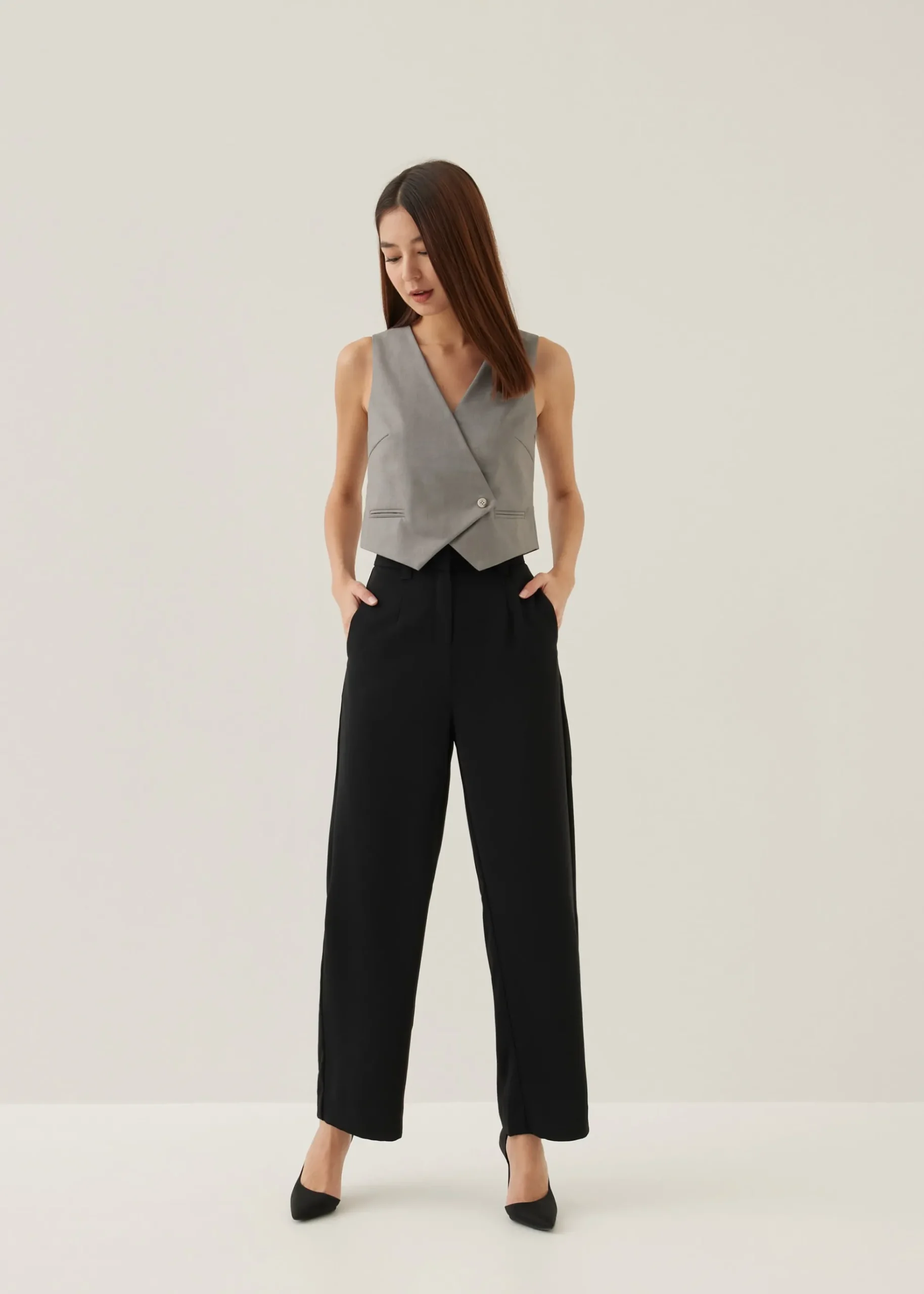 Almita Asymmetric Button Down Vest