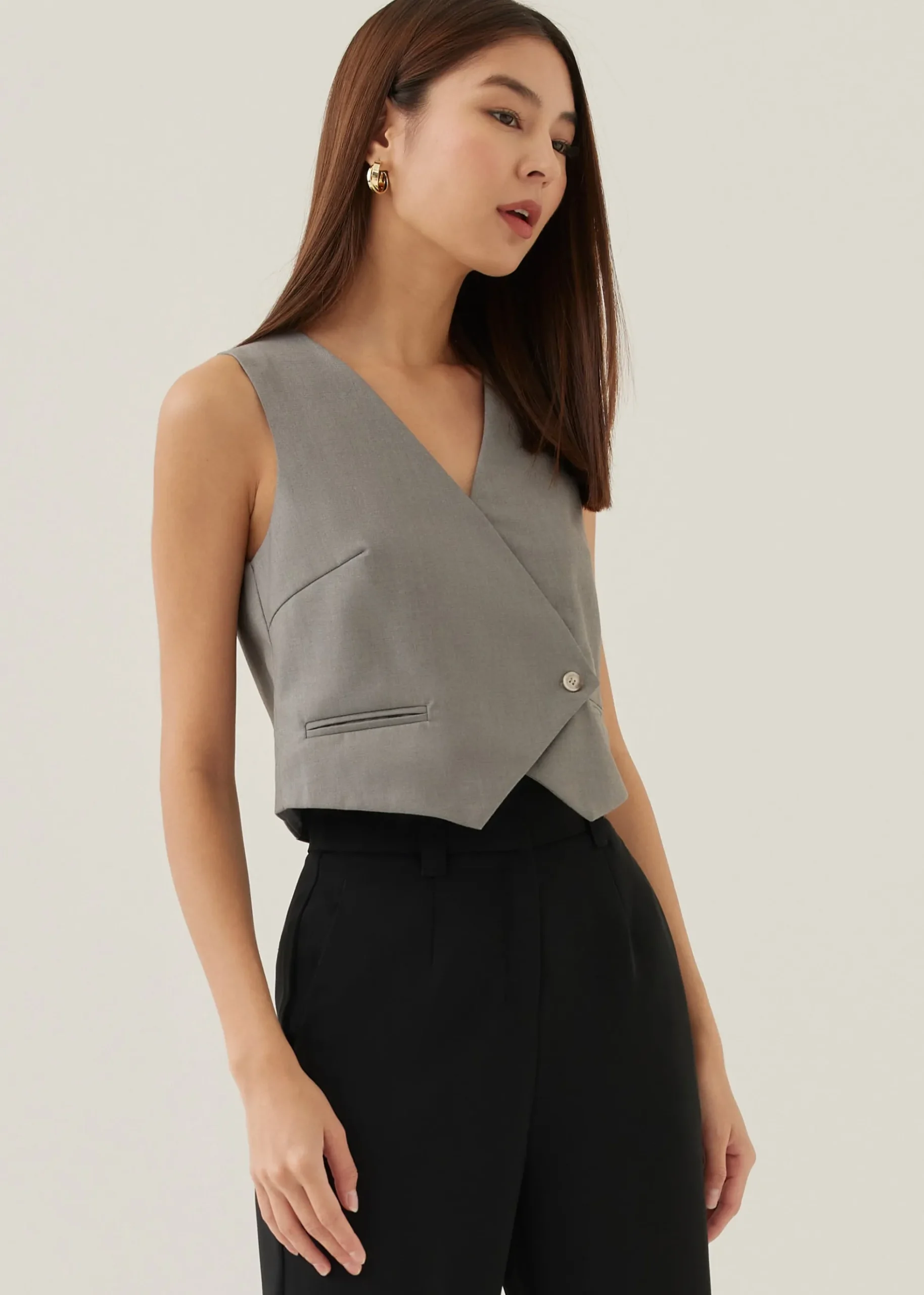 Almita Asymmetric Button Down Vest