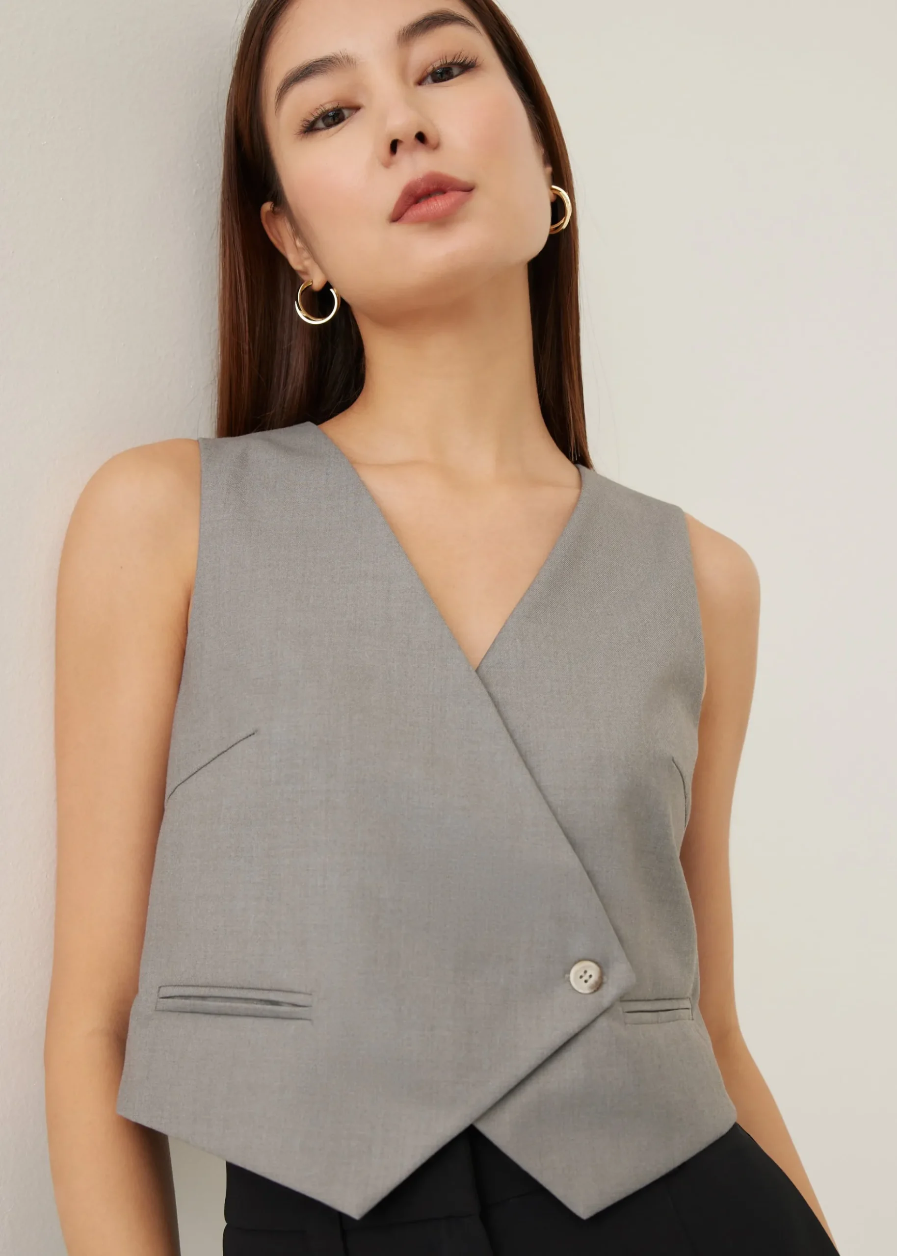 Almita Asymmetric Button Down Vest