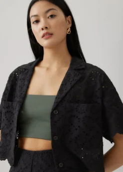 Alodia Broderie Crop Shirt