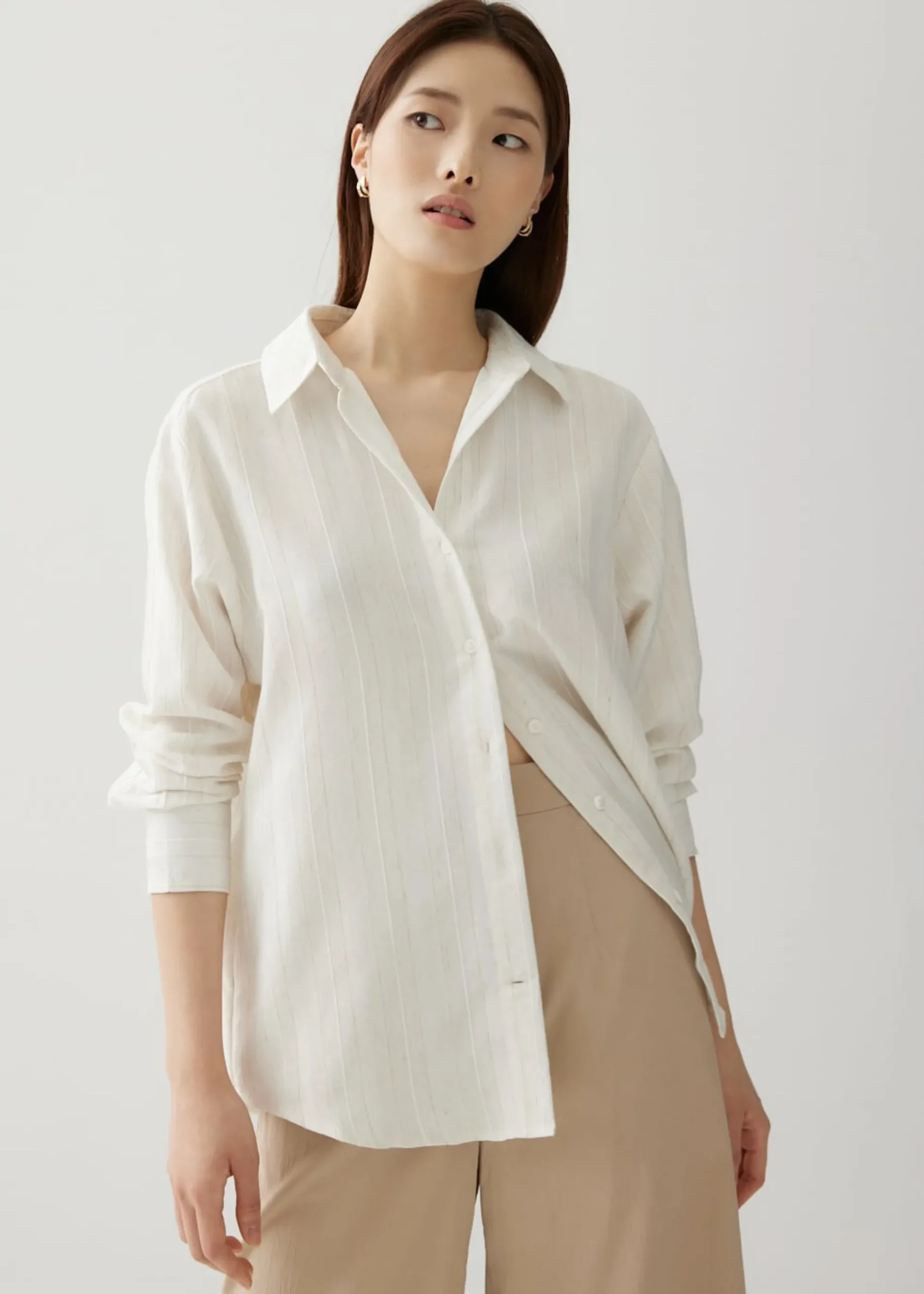 Alvina Relaxed Striped Linen Shirt