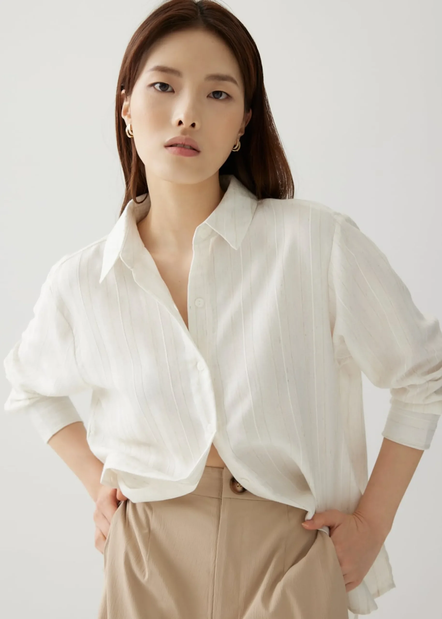 Alvina Relaxed Striped Linen Shirt