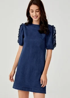 Alvira Frill Sleeve Denim Dress