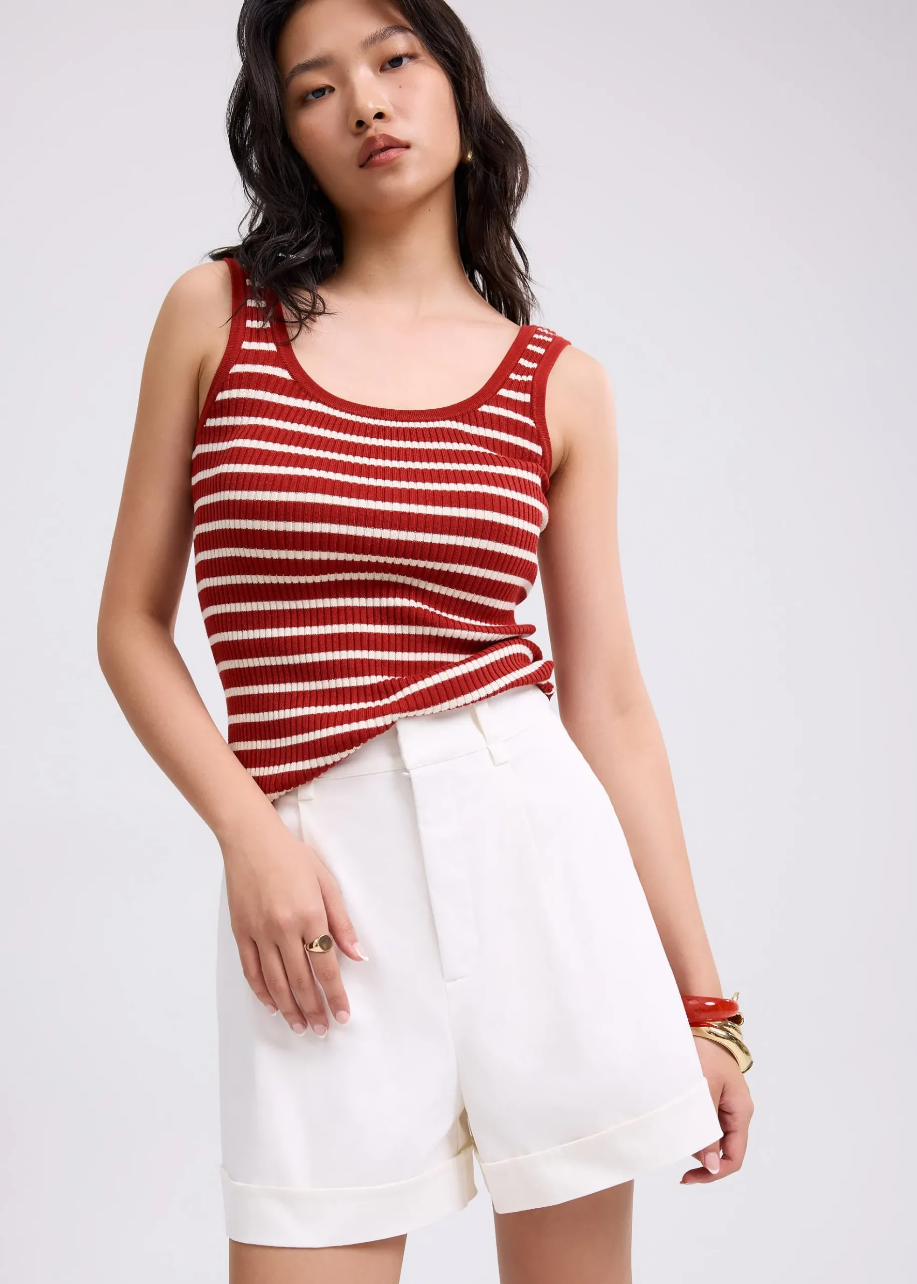 Alyssa Elastic Cotton A-line Shorts