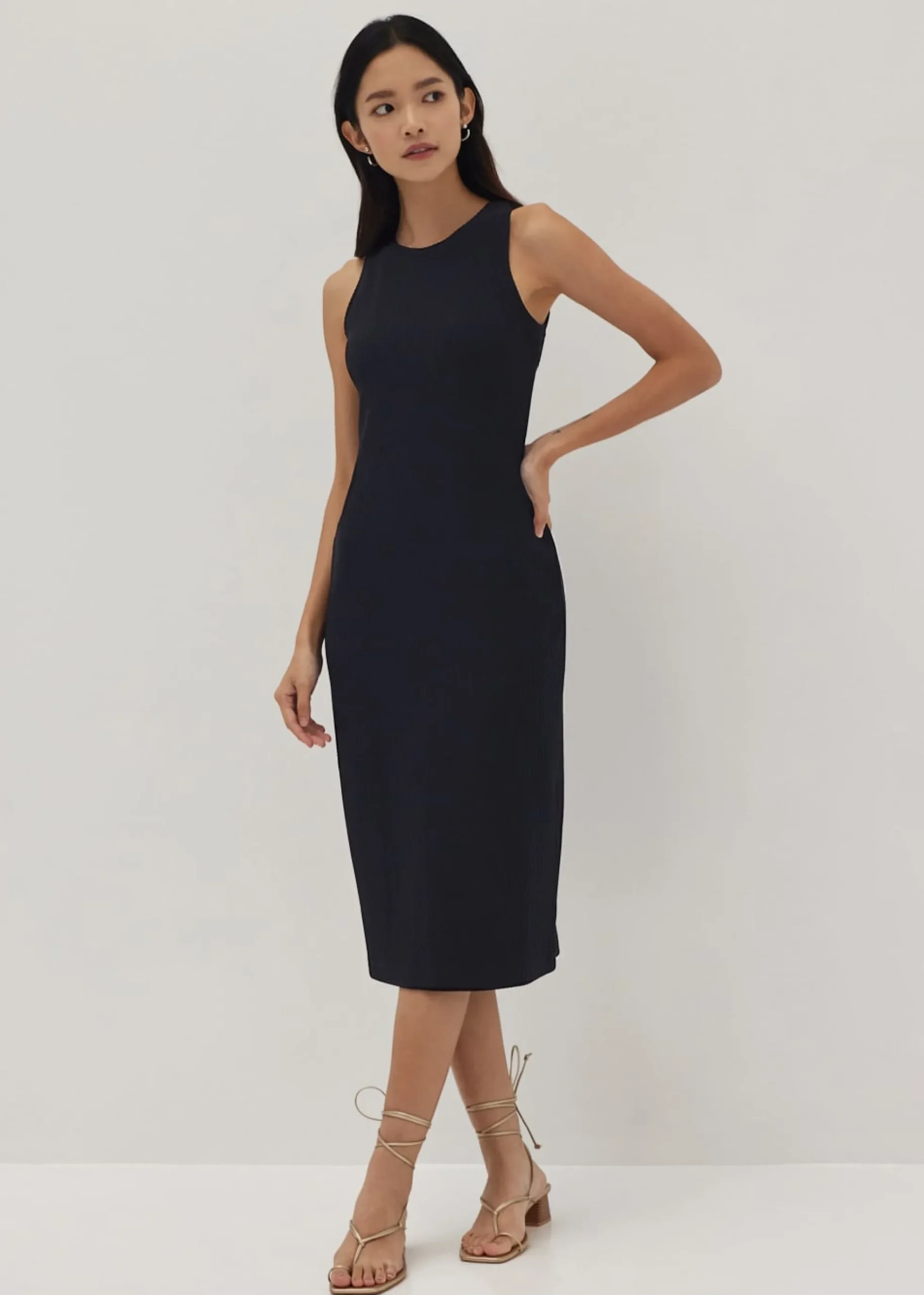 Amanda Ribbed Cut Out Midi Dress