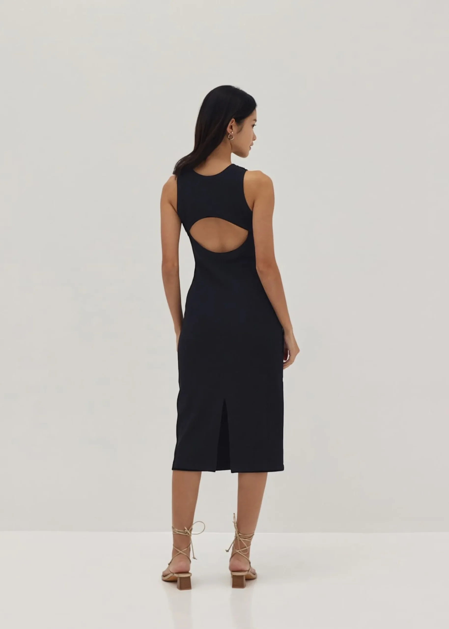 Amanda Ribbed Cut Out Midi Dress
