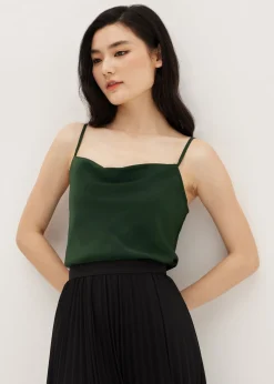 Amia Satin Cowl Neck Top