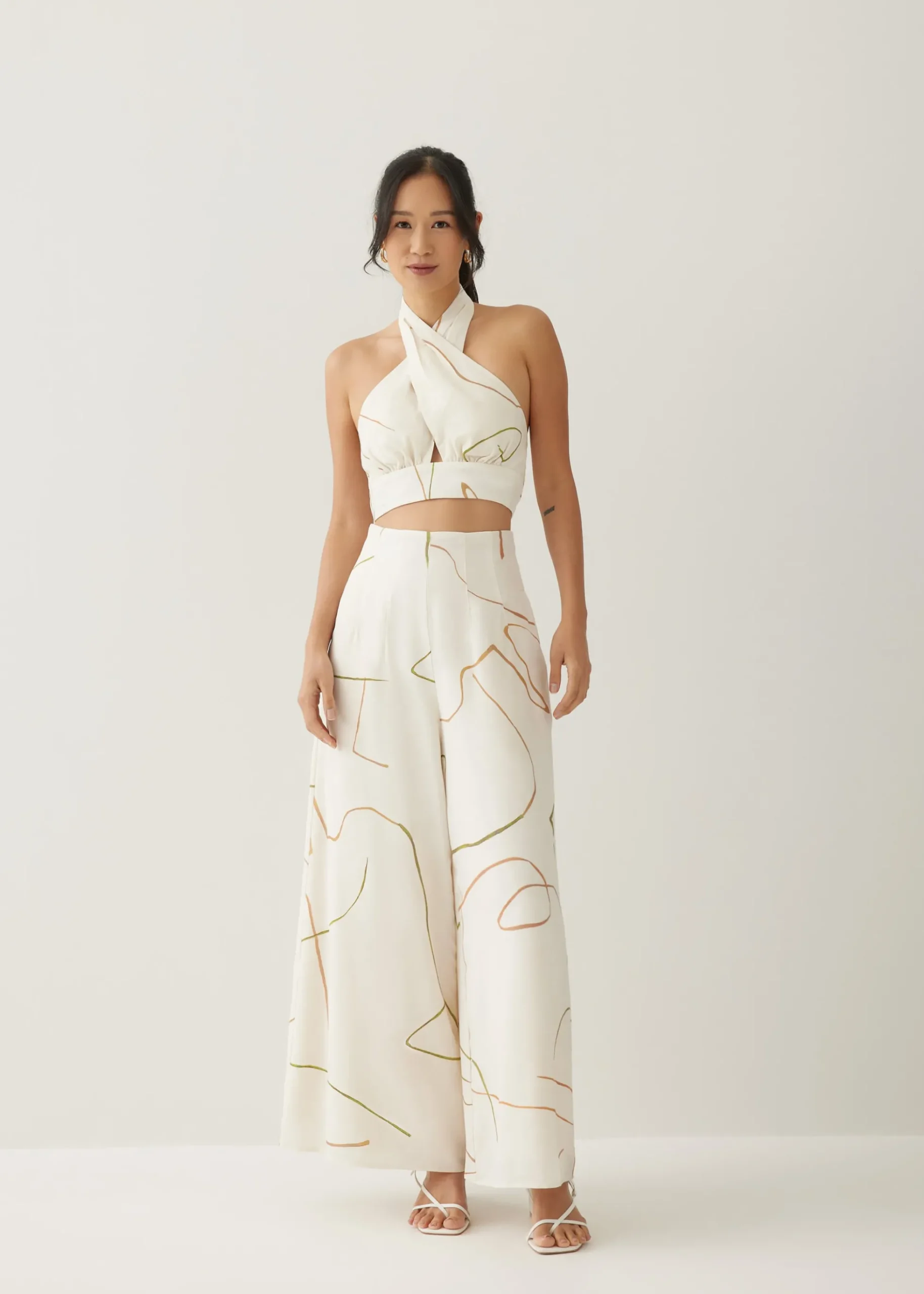 Andee Padded Halter Neck Top in Golden Hour