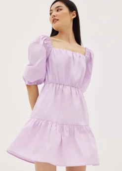 Andra Ruched Puff Sleeve Dress