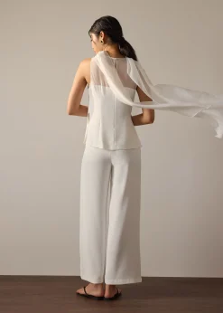 Andrea Multi-way Detachable Sash Crepe Round Neck Top