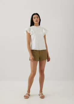 Anisha Broderie Ruffle Top