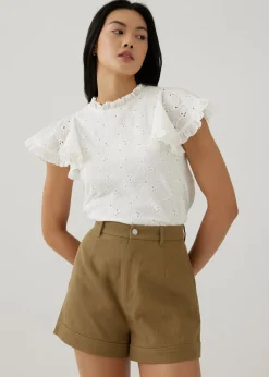 Anisha Broderie Ruffle Top