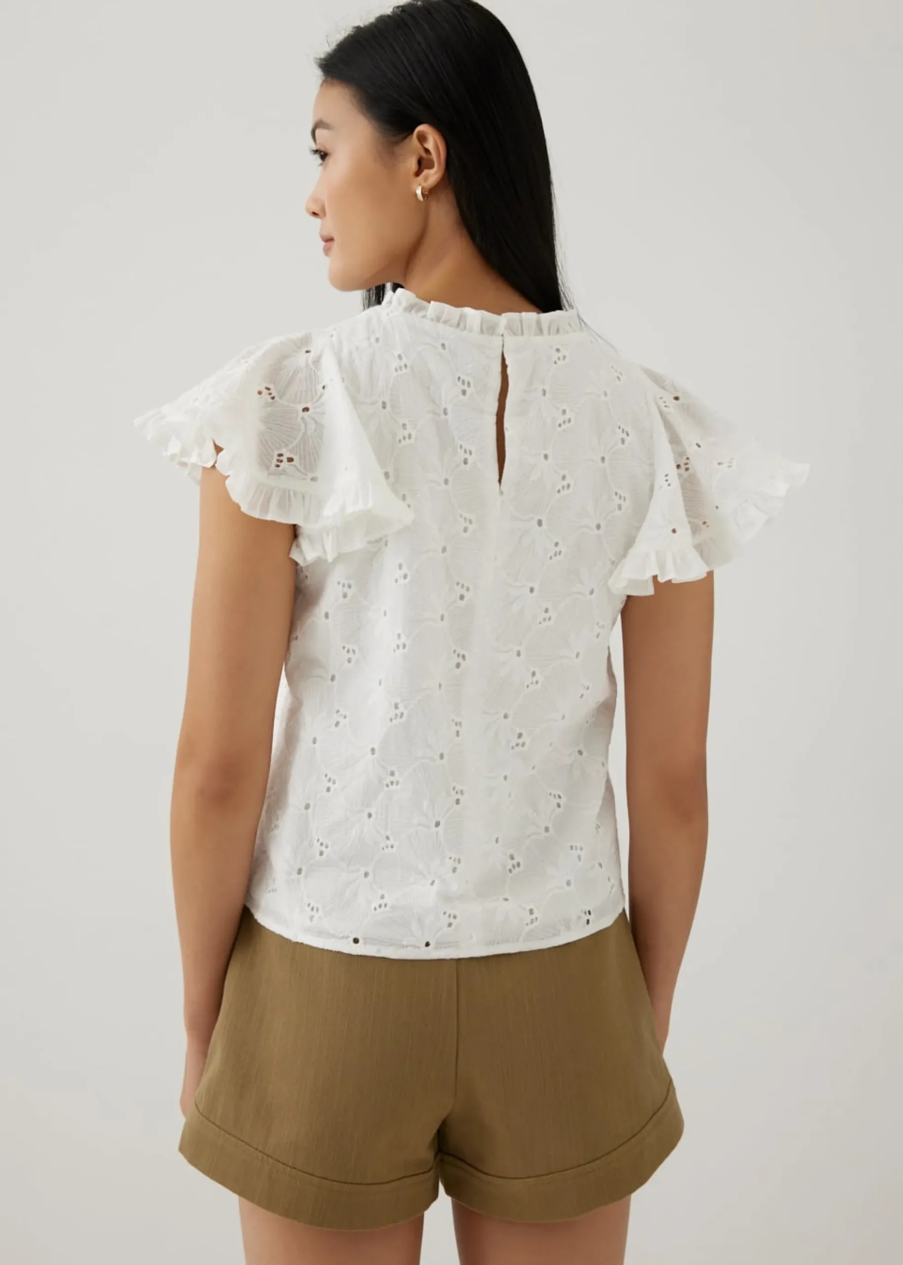 Anisha Broderie Ruffle Top