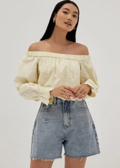 Anita Broderie Off Shoulder Scallop Top