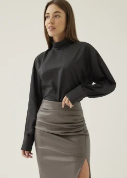 Annalie Organza Turtleneck Blouse