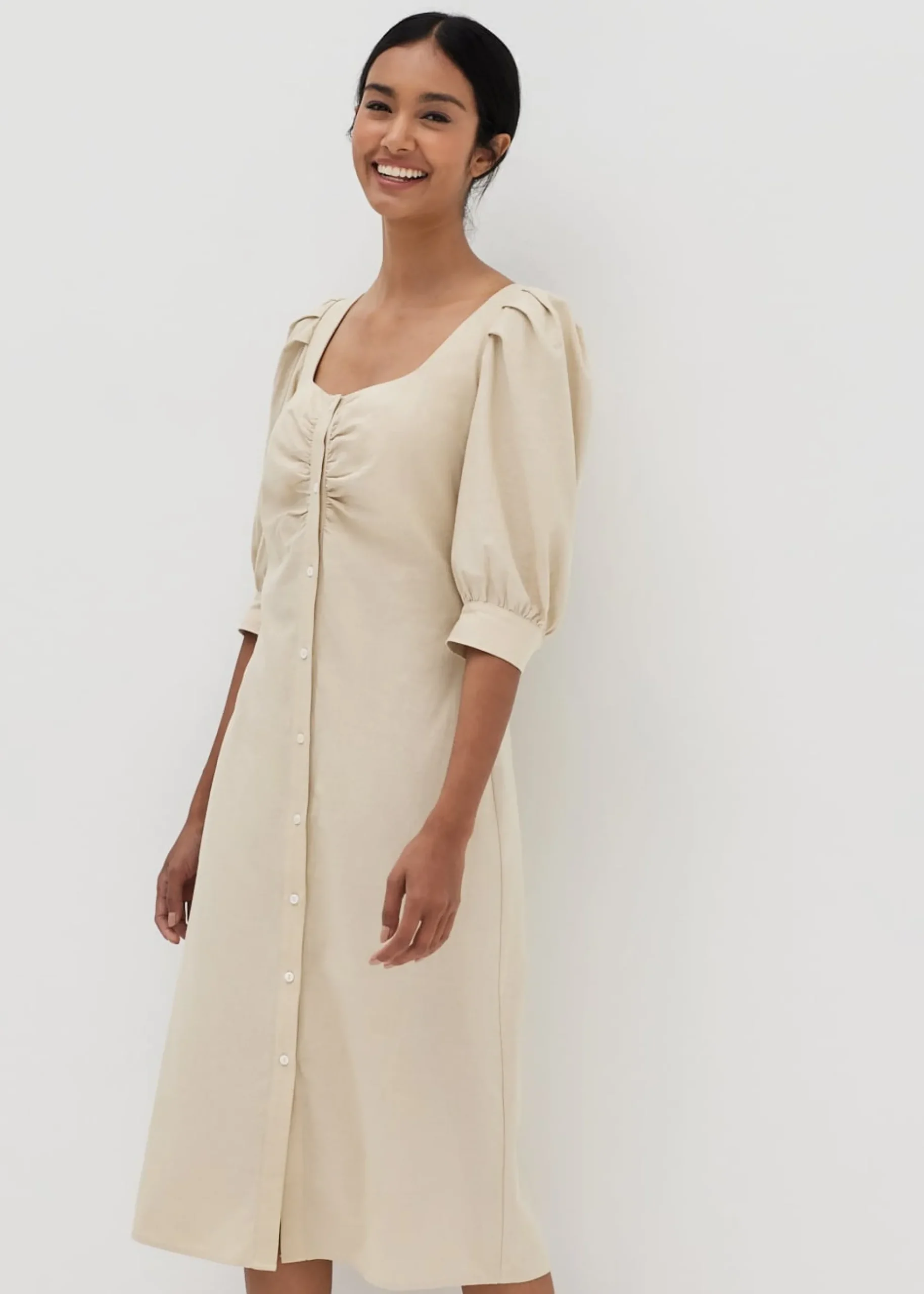 Anniston Puff Sleeve Shirt Dress