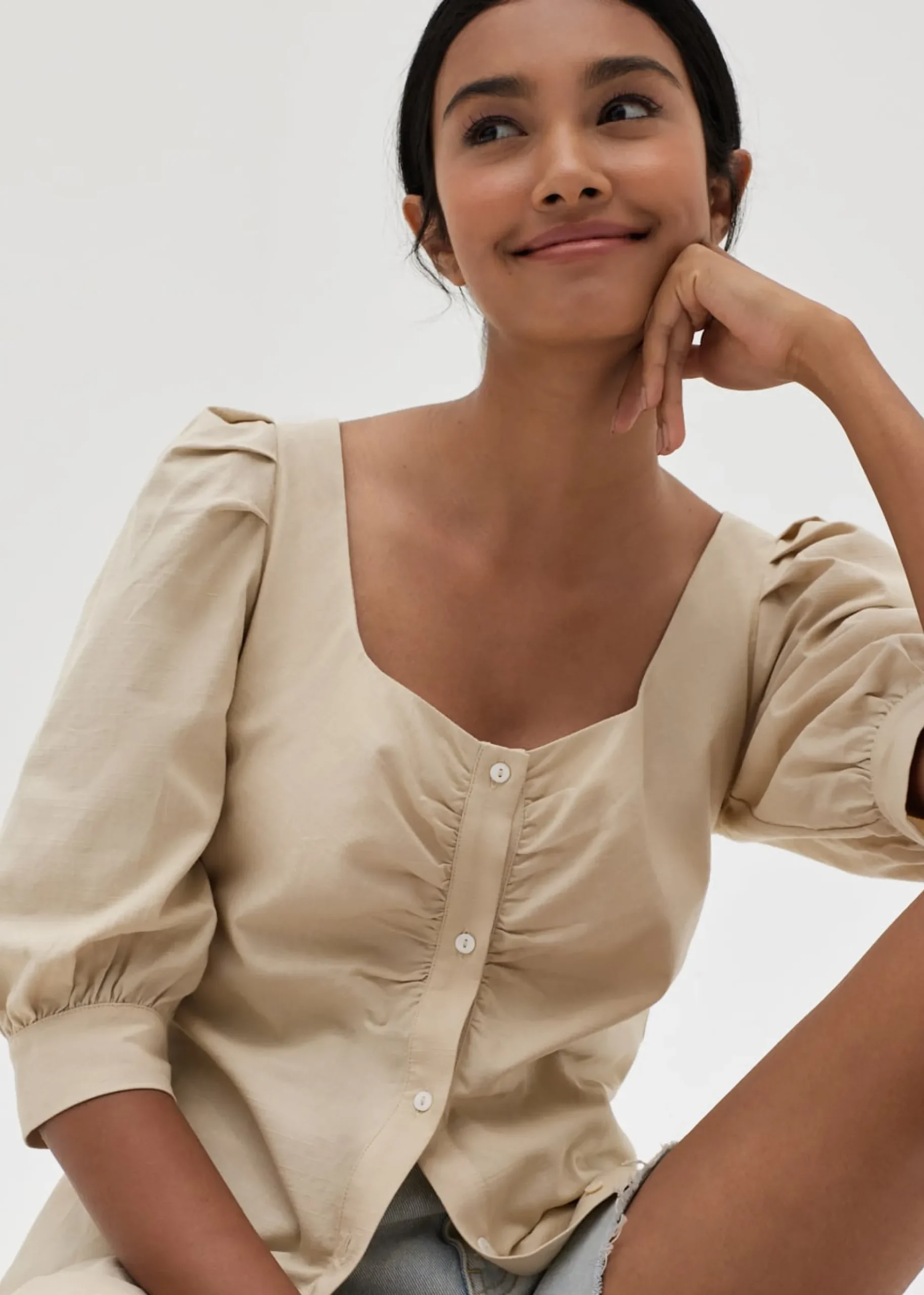 Anniston Puff Sleeve Shirt Dress