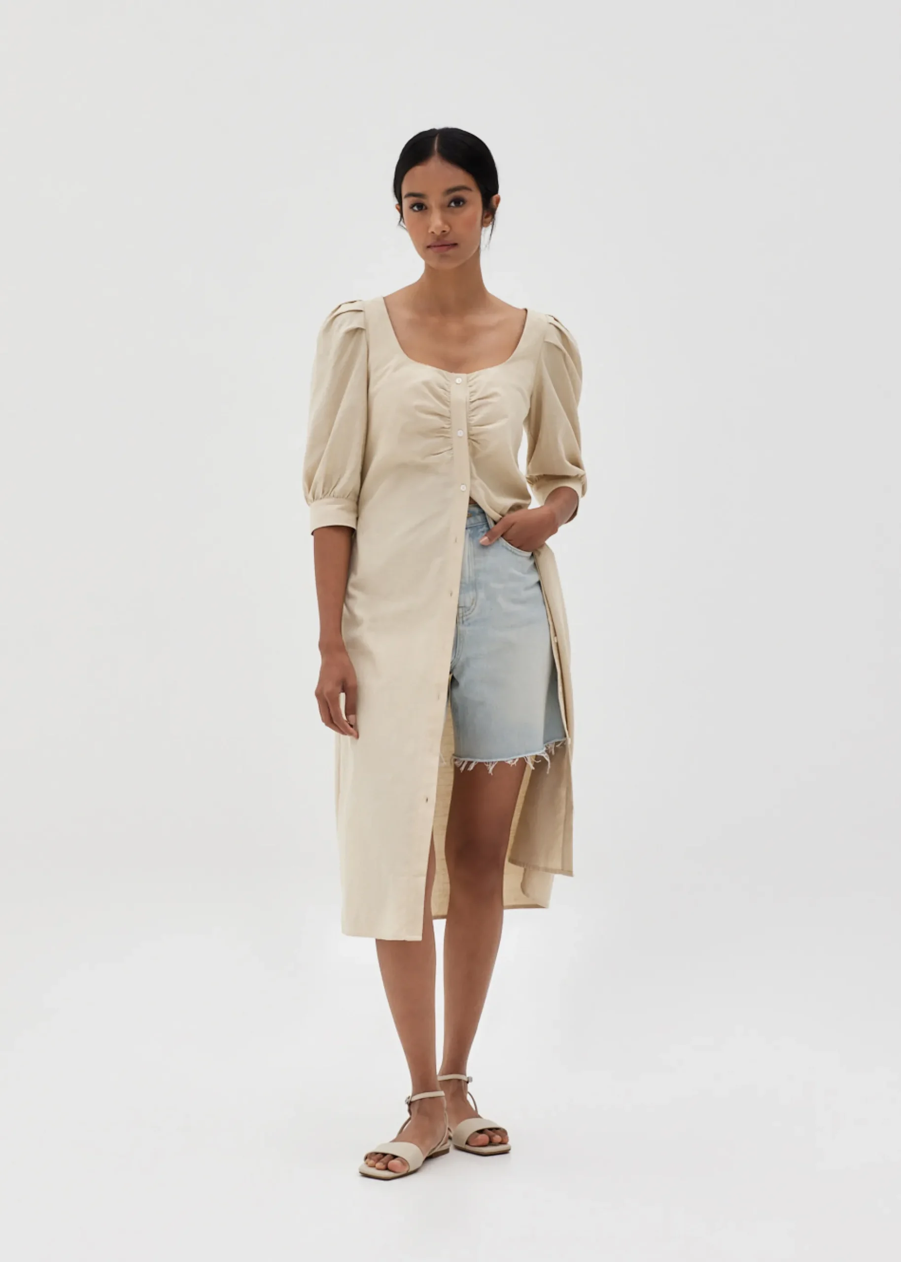 Anniston Puff Sleeve Shirt Dress