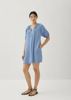 Arabelle Chambray Swing Mini Dress