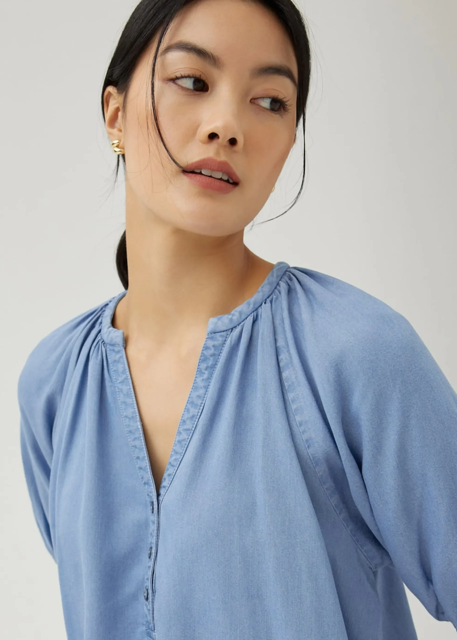 Arabelle Chambray Swing Mini Dress