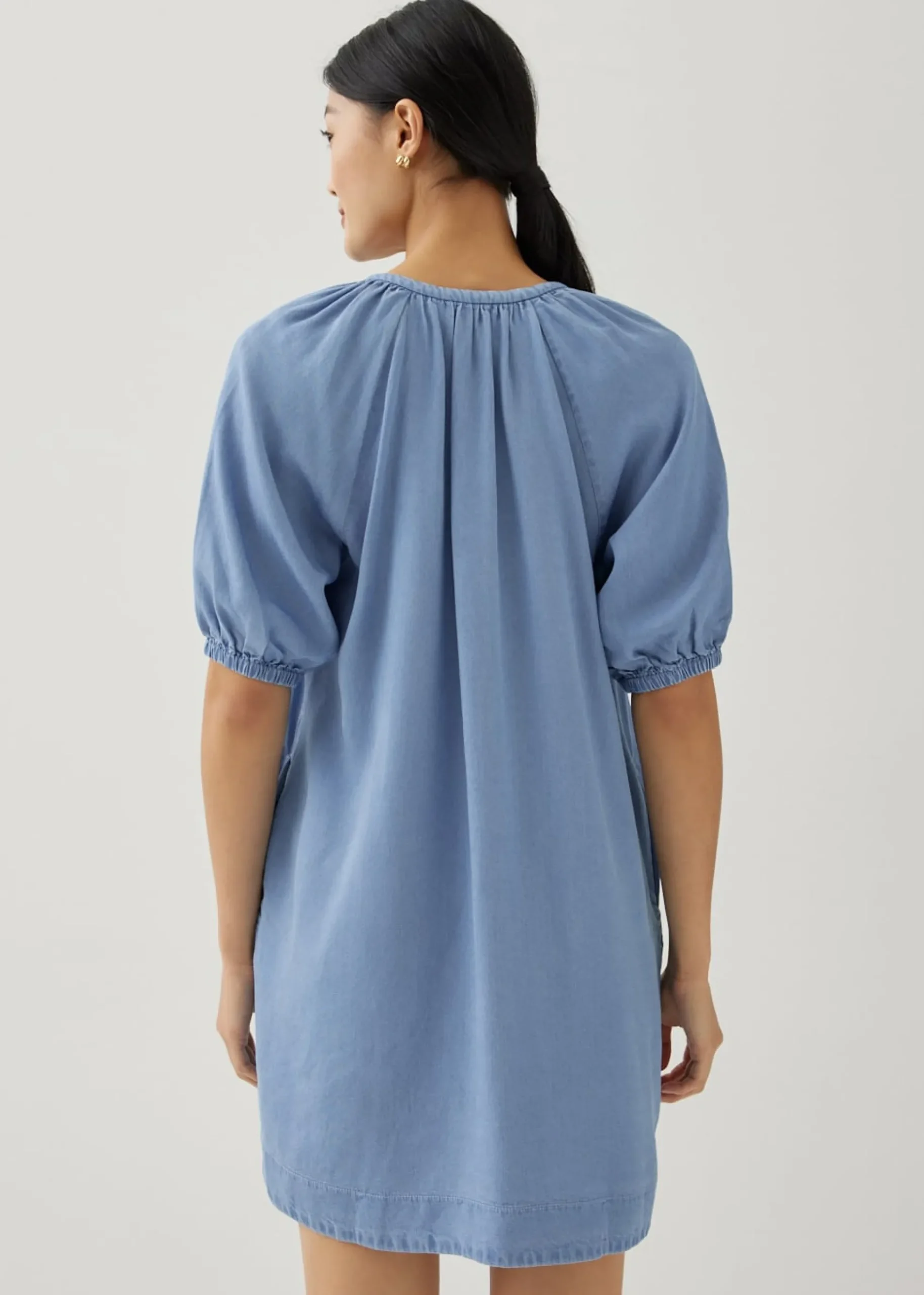 Arabelle Chambray Swing Mini Dress