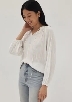 Aralind Notched Poet Blouse