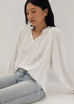 Aralind Notched Poet Blouse