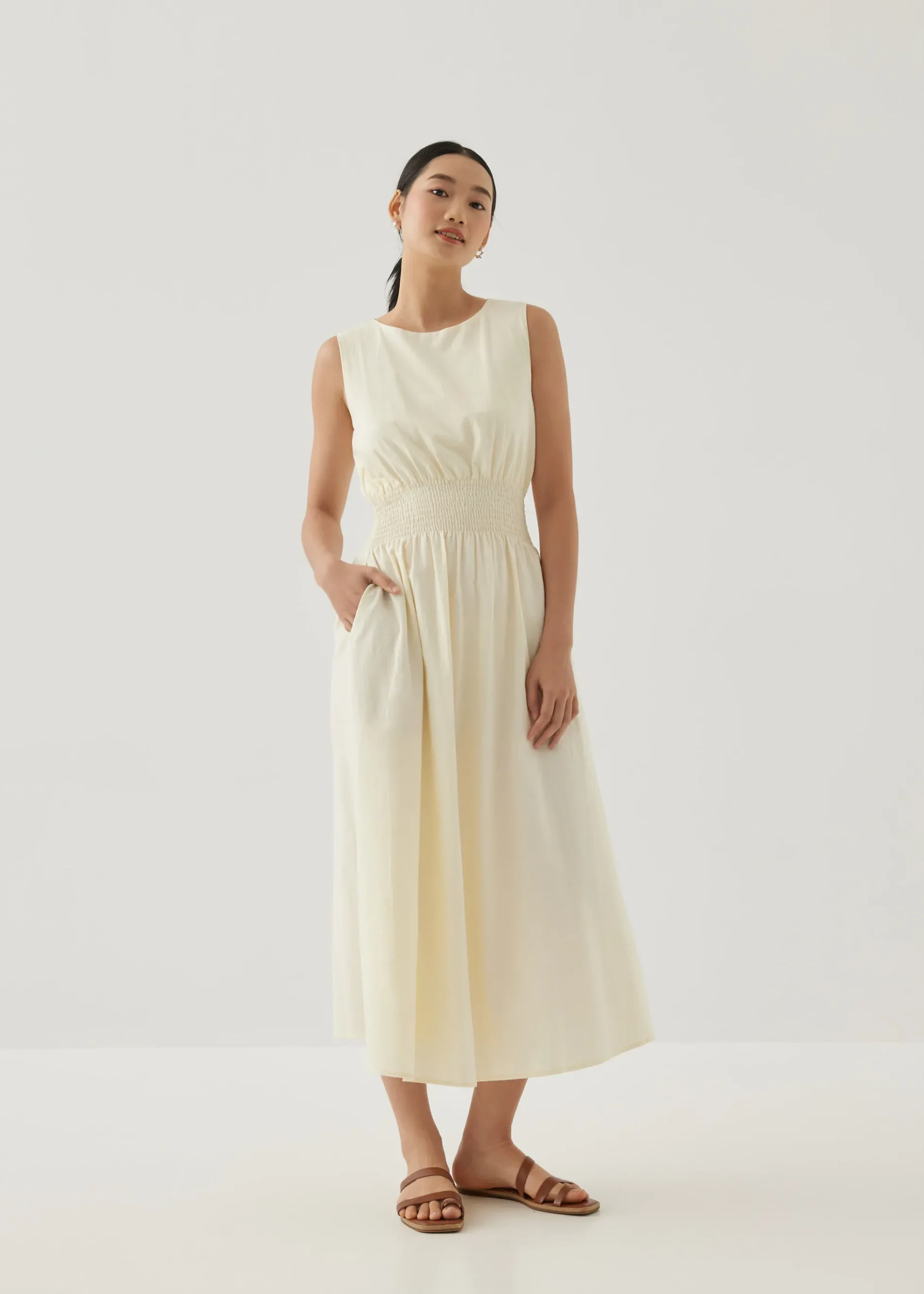 Ariza Cotton Fit & Flare Midaxi Dress