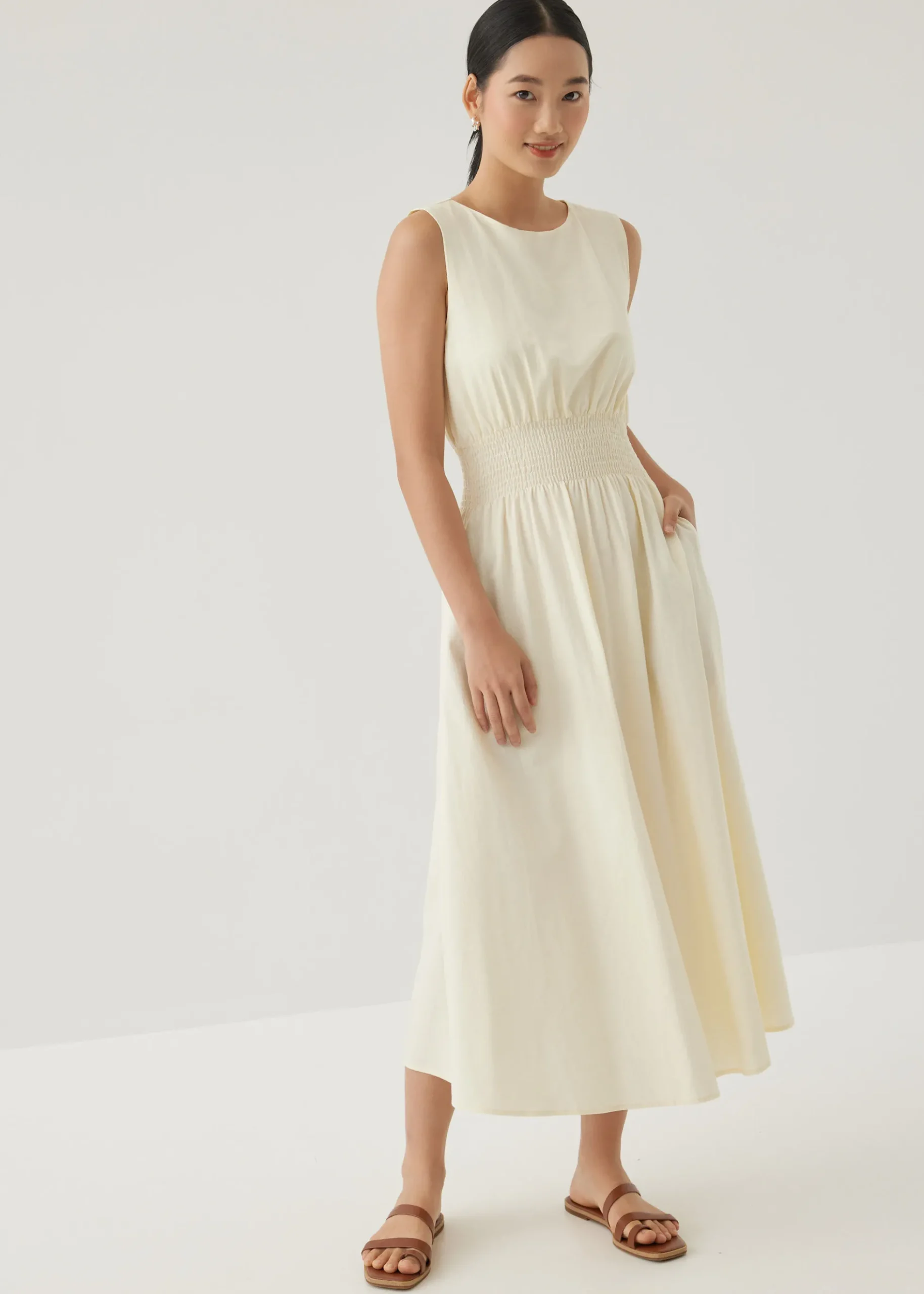Ariza Cotton Fit & Flare Midaxi Dress